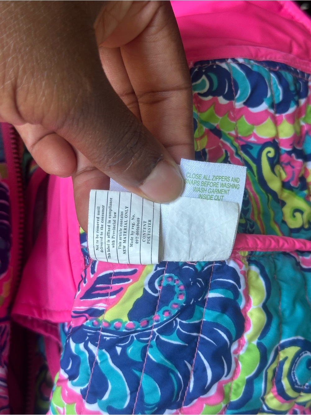 Lilly Pulitzer Blake Quilted Puffer Vest Hot Pink L - Picture 14 of 16